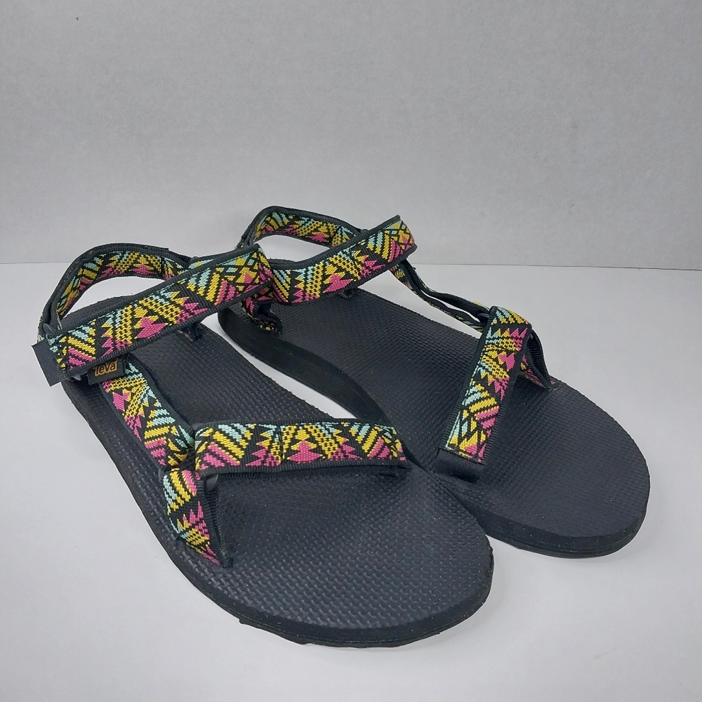 Teva Original Universal Boomerang Size 11 Pink Lemonade Sandals Adjustable
